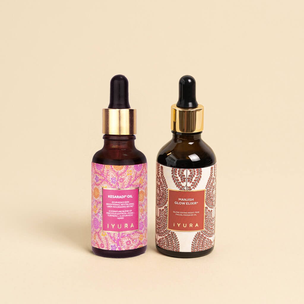 Day &amp; Night Face Oil Duo - Best Moisturizer for Healthy Skin - Ayurvedic Natural Skincare Set Beauty set iYURA 